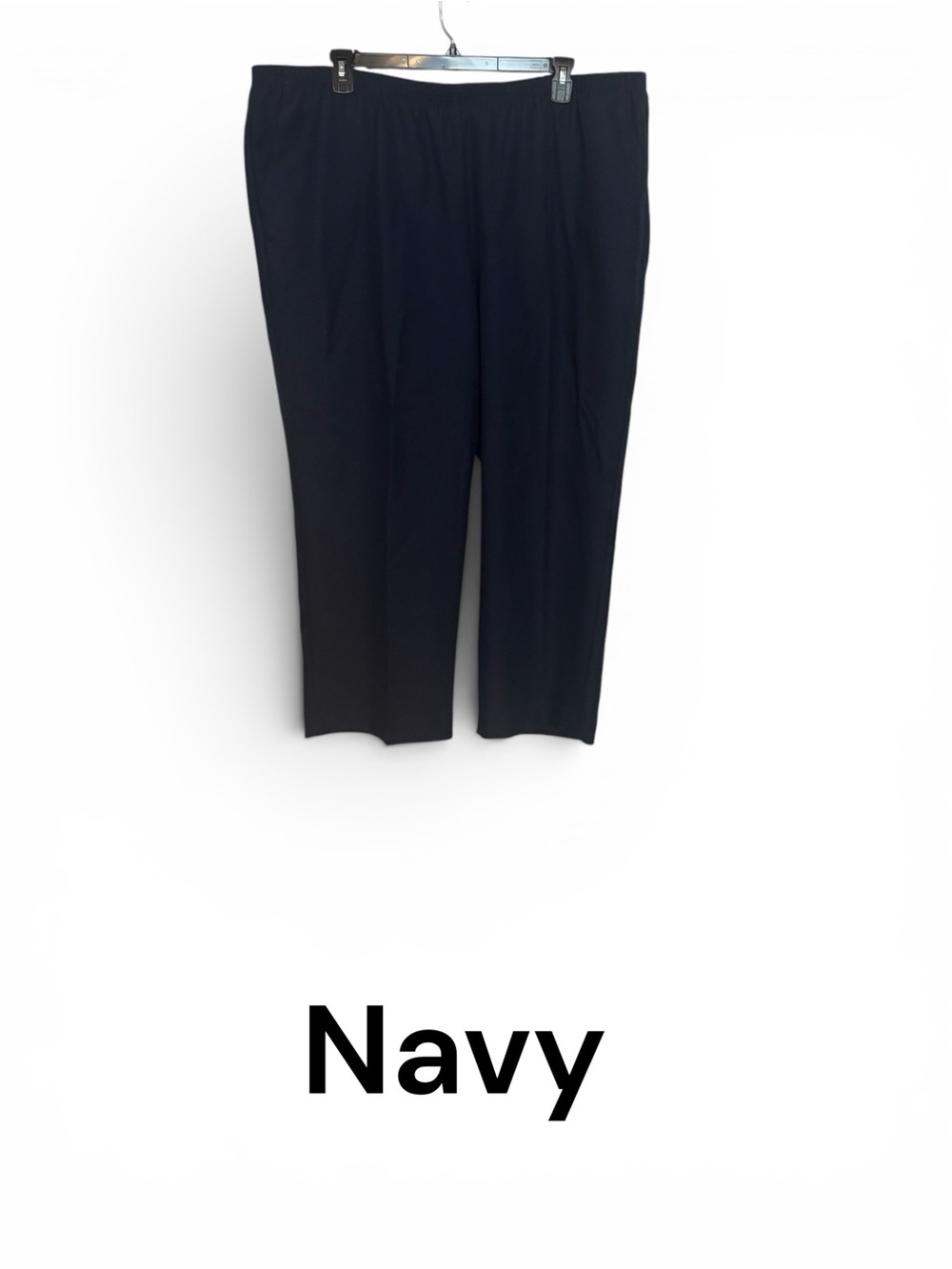 NWT 3 PAIR Alfred Dunner Knit Pants GRAY, BROWN & Navy PLUS: 26 #G - Picture 2 of 13